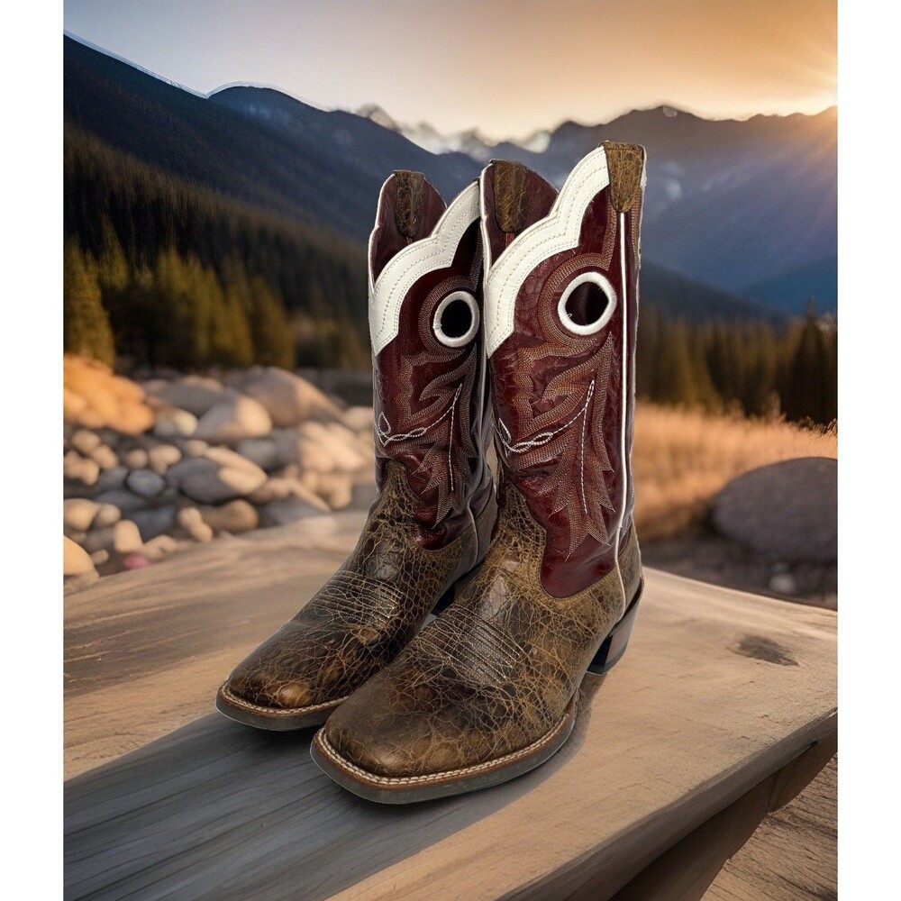 Ariat Wildstock Real Deal Western Boots 10007925 Brown Red Men’s 10D